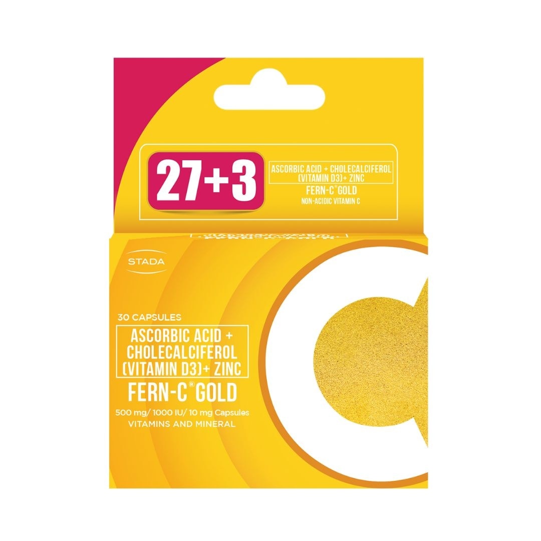 Gold Ascorbic Acid + Cholecalciferol (Vitamin D3) + Zinc 27+3 Capsules