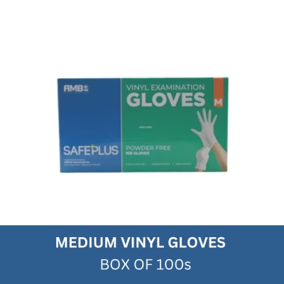 SAFEPLUS SAFEPLUS MEDIUM VINYL GLOVES BOX OF 100S