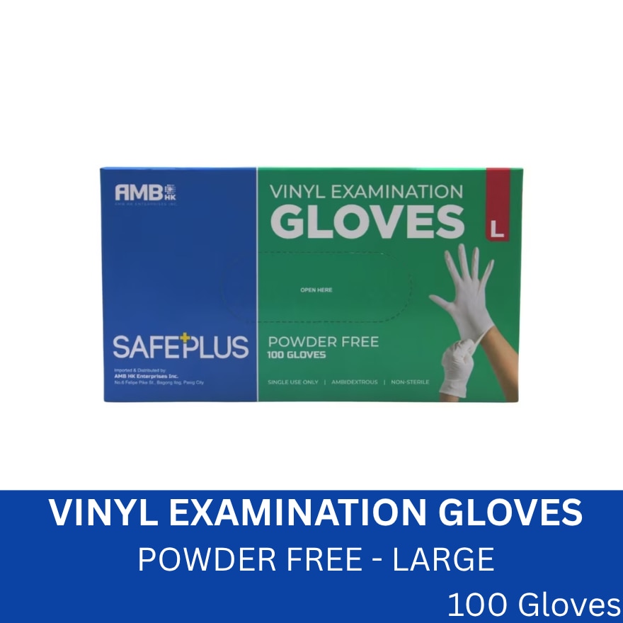 SAFEPLUS LARGE VINYL GLOVES BOX OF 100S