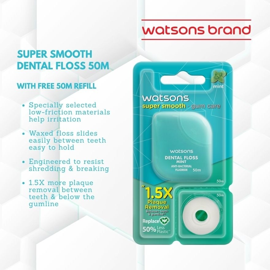 WATSONS Love My Smile Dental Floss Shred Resistant Refill 62% Less Plastic