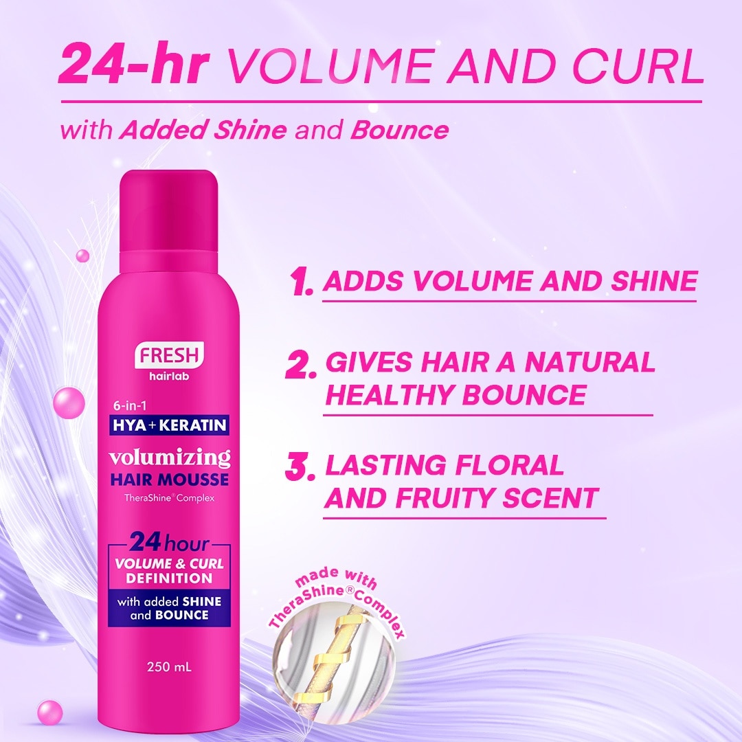 FRESH Hairlab 6 in 1 Hya+Keratin Volumizing Hair Mousse 250mL