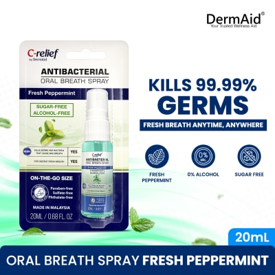 DERMAID DERMAID Antibacterial Oral Breath Spray Fresh Peppermint 20ml