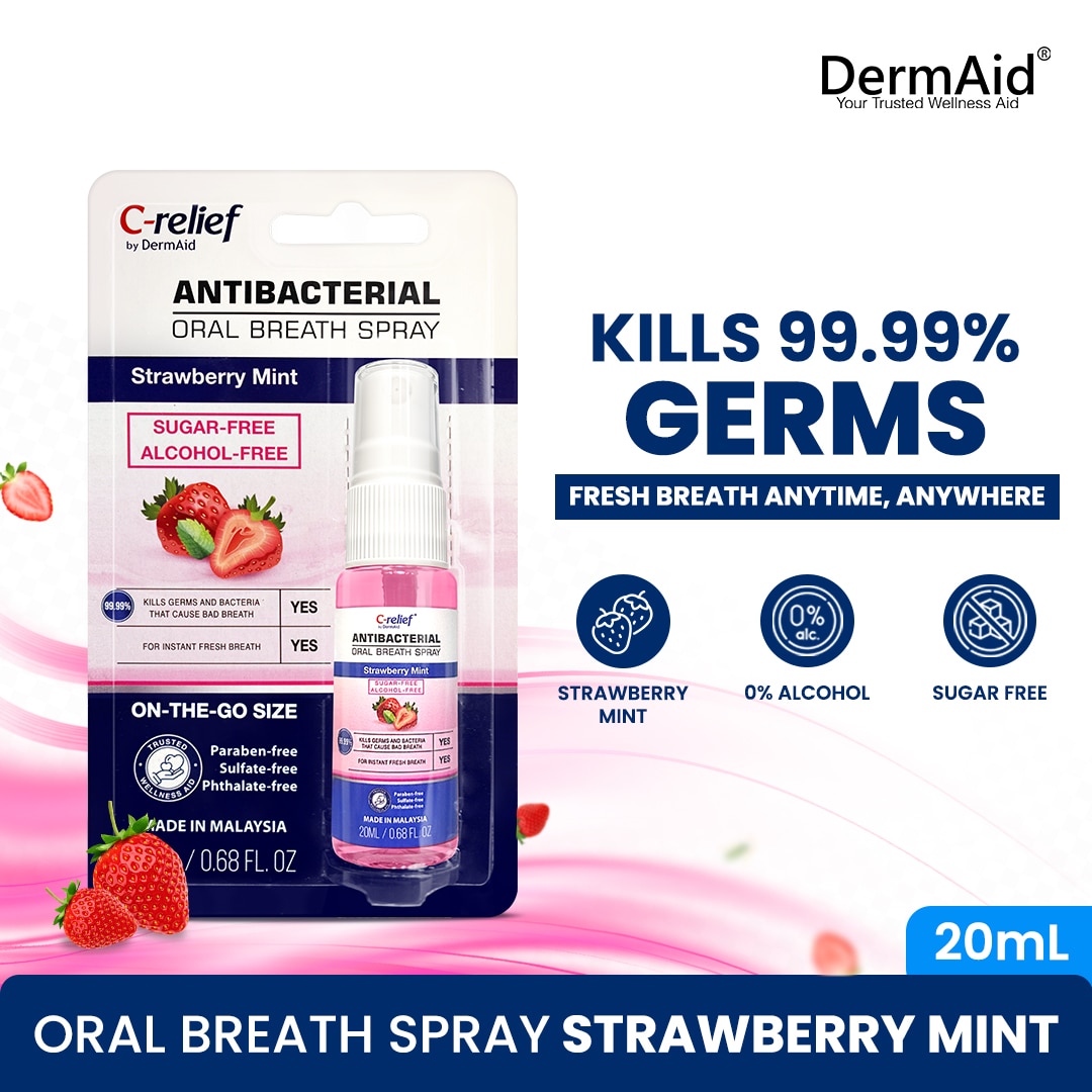 DERMAID Antibacterial Oral Breath Spray Strawberry Mint 20ml