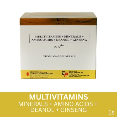 KA PLUS KA PLUS Multivitamins + Minerals + Amino Acids + Deanol + Ginseng Sold Per Piece (sold per piece)