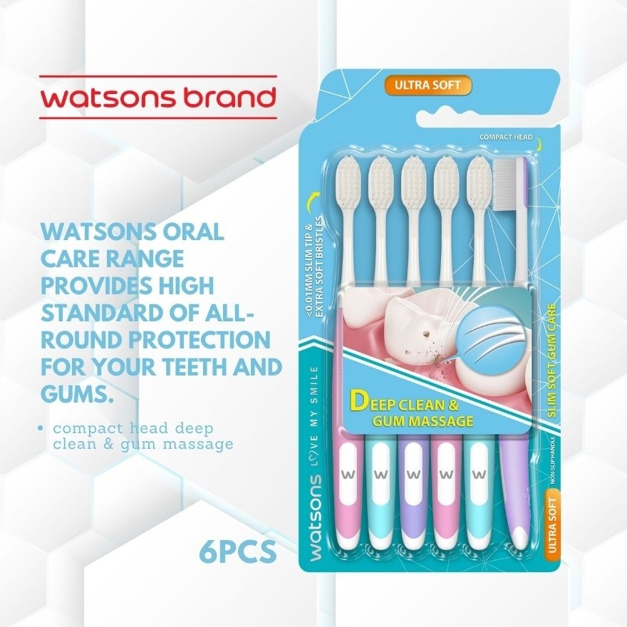 WATSONS Slim Soft Gum Care Toothbrush Ultra 6s