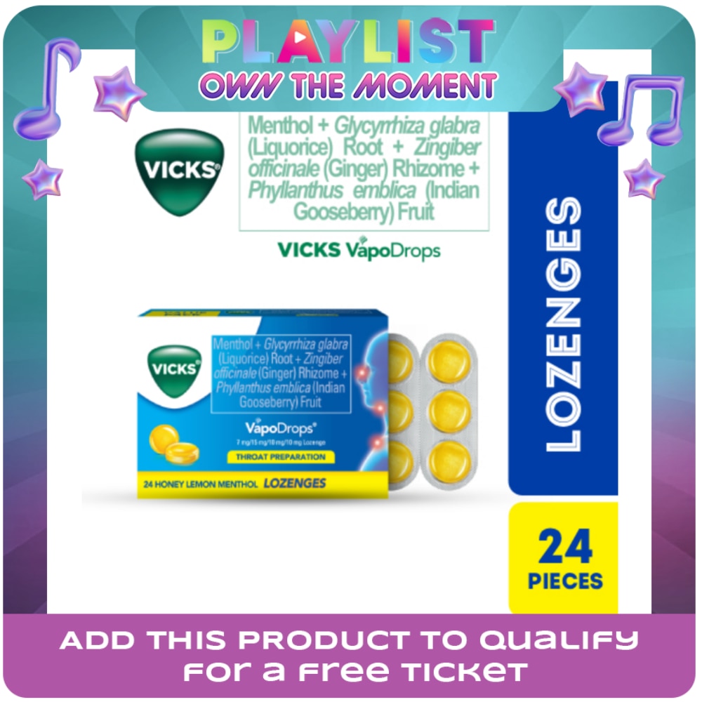 VICKS VapoDrops Lozenges Honey Lemon 24s