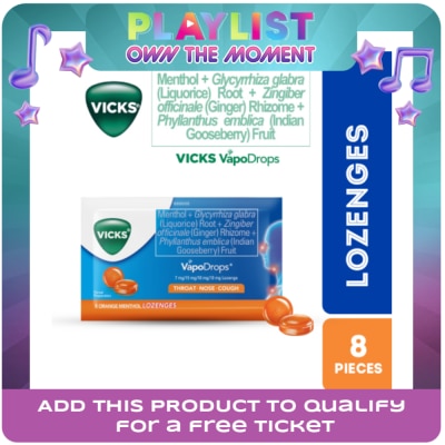 VICKS - VICKS VapoDrops Lozenges Orange Menthol 8s