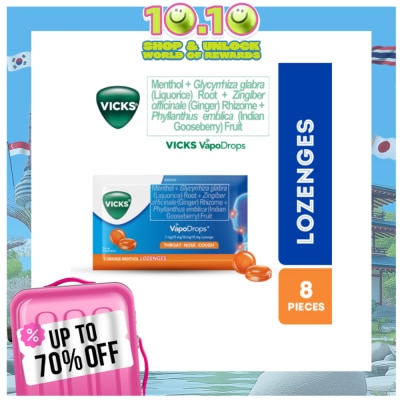 VICKS VapoDrops Lozenges Orange Menthol 8s