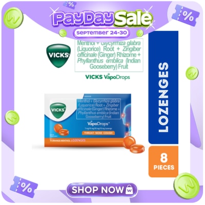 VICKS VICKS VapoDrops Lozenges Orange Menthol 8s image