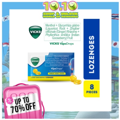 VICKS VapoDrops Lozenges Honey Lemon 8s