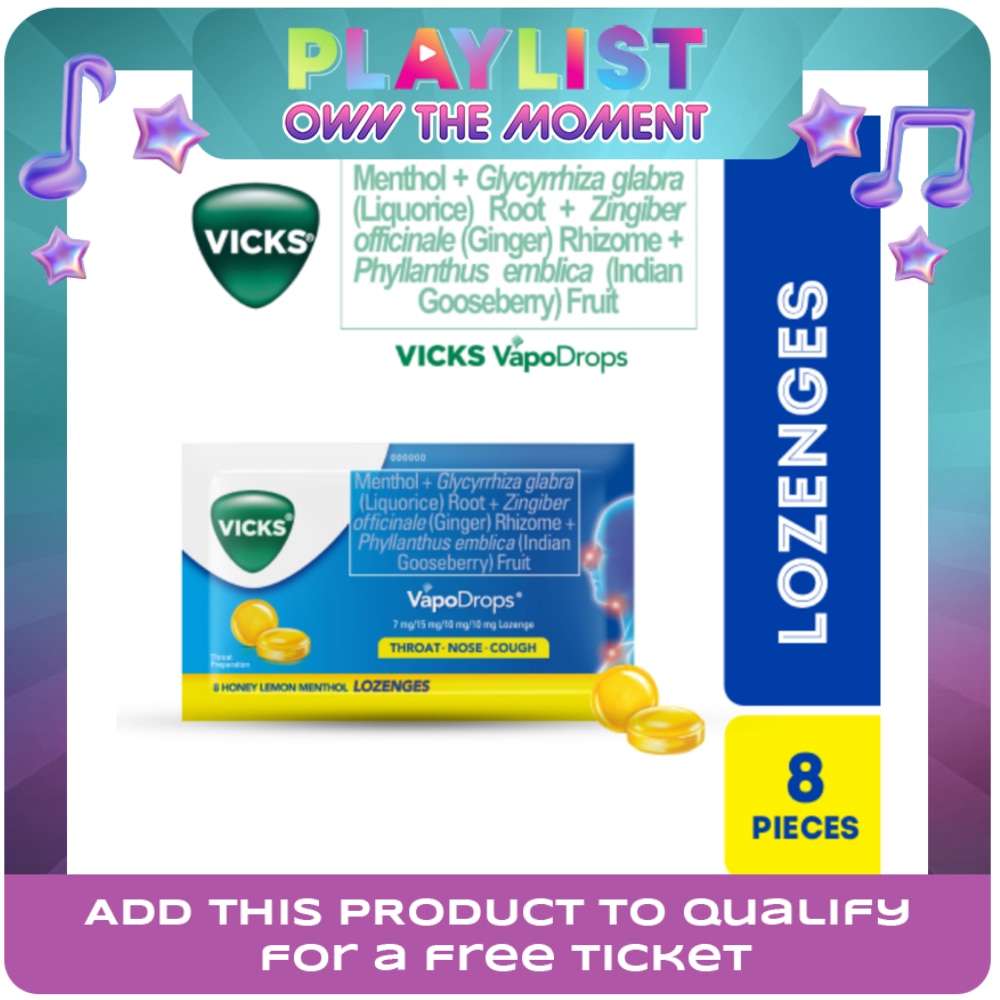 VICKS VapoDrops Lozenges Honey Lemon 8s