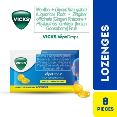 VICKS VapoDrops Lozenges Honey Lemon 8s
