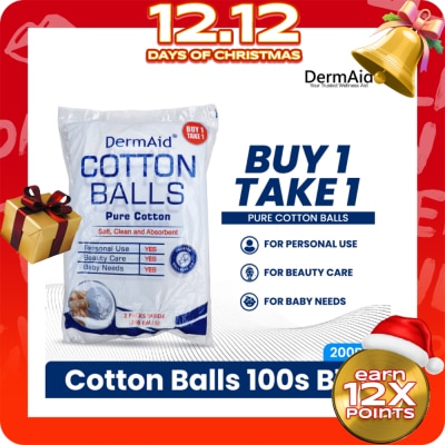 DERMAID Cotton Balls 100s x 2