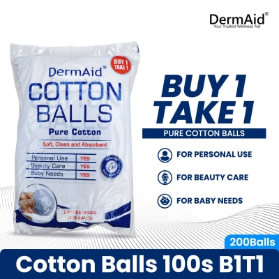 DERMAID Cotton Balls 100s x 2