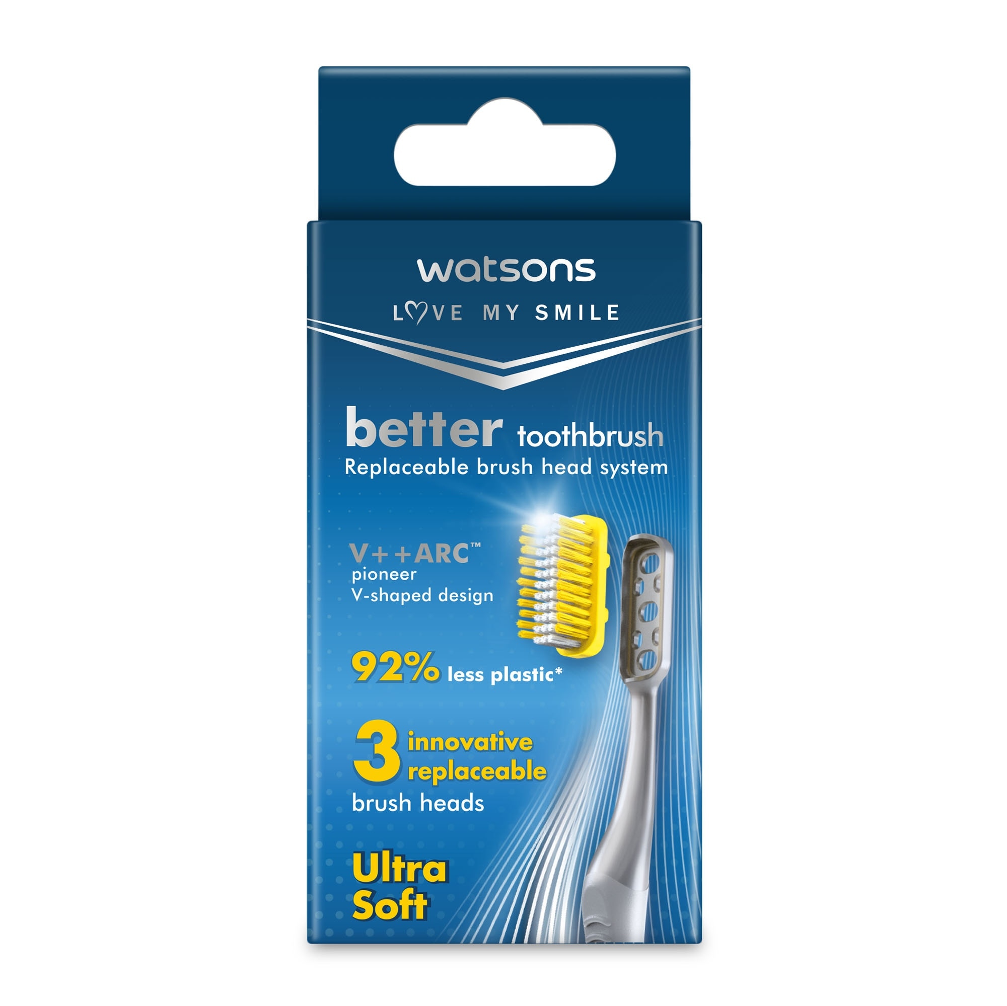 WATSONS Love My Smile Better Toothbrush Replaceable Brush Head Ultra Soft 3s