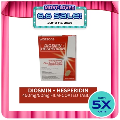 WATSONS GENERICS - WATSONS Diosmin Hesperdn 450mg 50mg 1 Film Coated Tablet