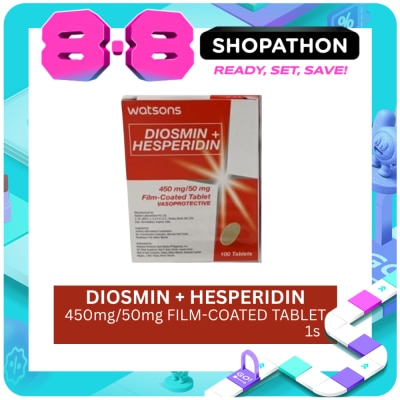 WATSONS GENERICS - WATSONS Diosmin Hesperdn 450mg 50mg 1 Film Coated Tablet image