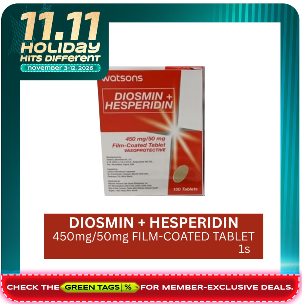 WATSONS Diosmin Hesperdn 450mg 50mg 1 Film Coated Tablet image