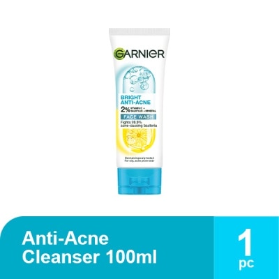 GARNIER - GARNIER Bright Complete Anti Acne 3 in 1 Cleanser 100ml image