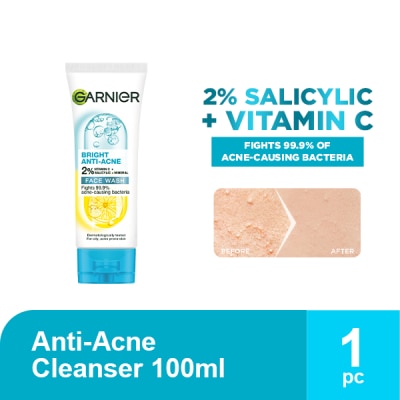 GARNIER - GARNIER Bright Complete Anti Acne 3 in 1 Cleanser 100ml image