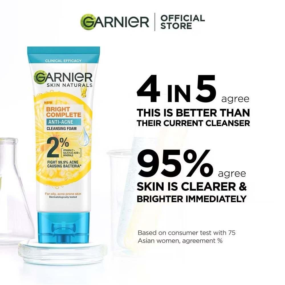 GARNIER Bright Complete Anti Acne 3 in 1 Cleanser 100ml image