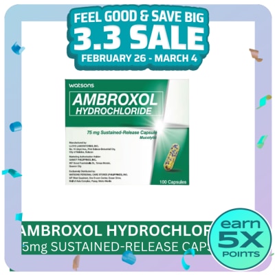 WATSONS GENERICS WATSONS Ambroxol Hydrochloride Sustained-Release Capsule 75mg (Sold Per Piece)