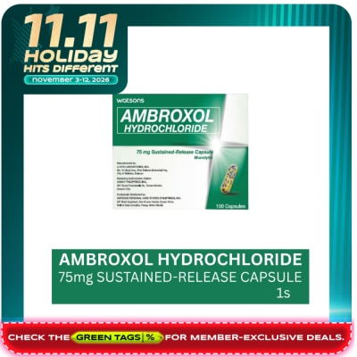 WATSONS GENERICS WATSONS Ambroxol Hydrochloride Sustained Release Capsule 75mg (Sold Per Piece) image