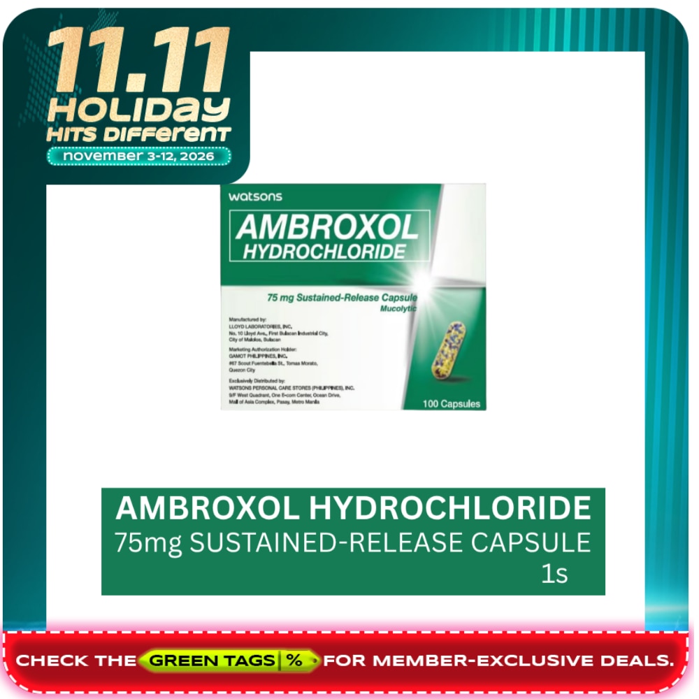 WATSONS Ambroxol Hydrochloride Sustained Release Capsule 75mg (Sold Per Piece) image