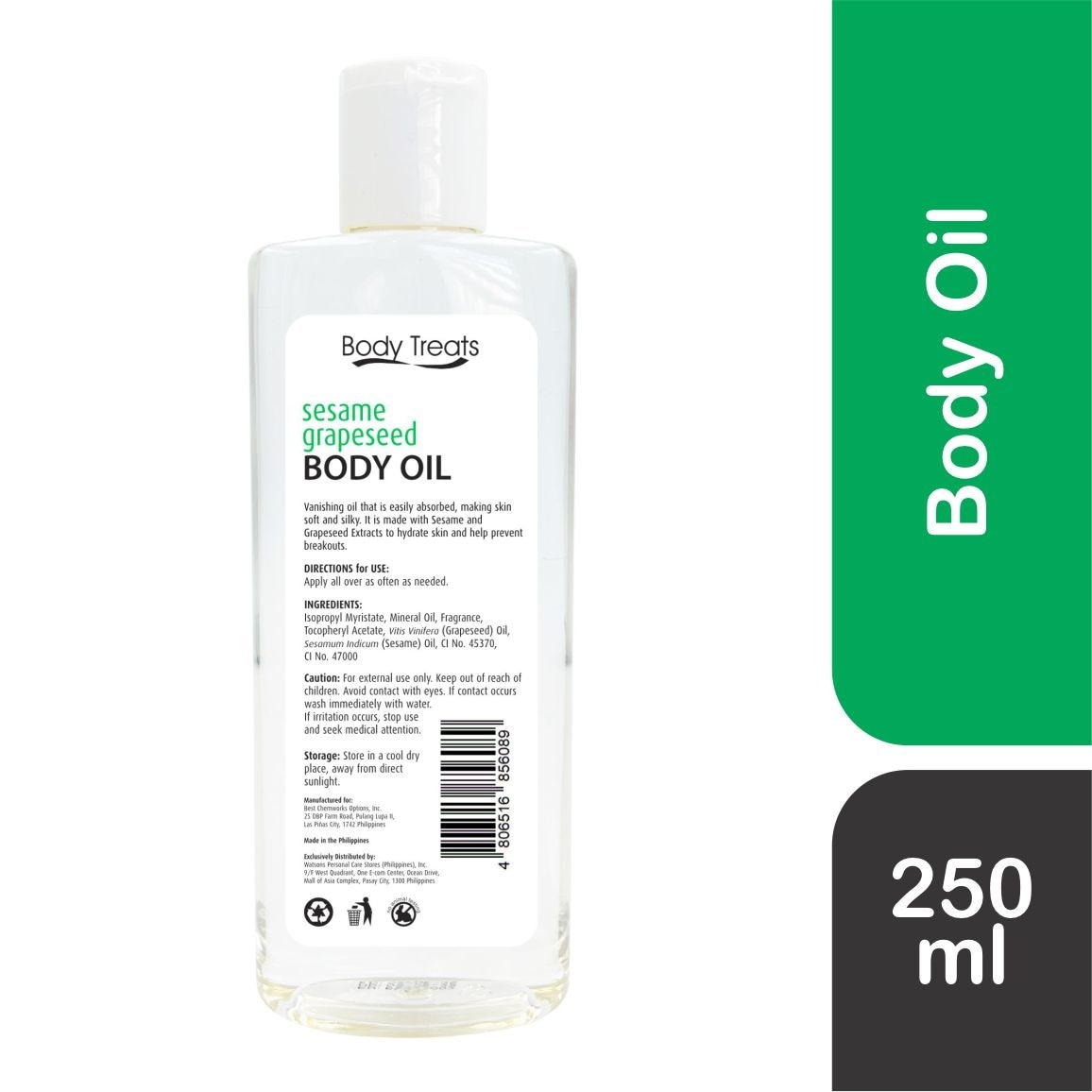 BODY TREATS Sesame Grapeseed Body Oil 250ml