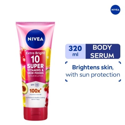 NIVEA Extra Bright 10 Super Vitamins & Skin Food Serum in Lotion 320ml
