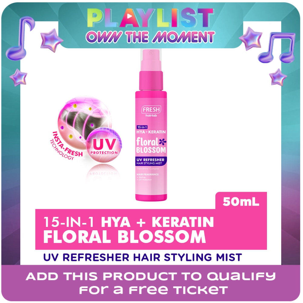 15 in 1 Hya+Keratin Floral Blossom UV Refresher Hair Styling Mist 50mL