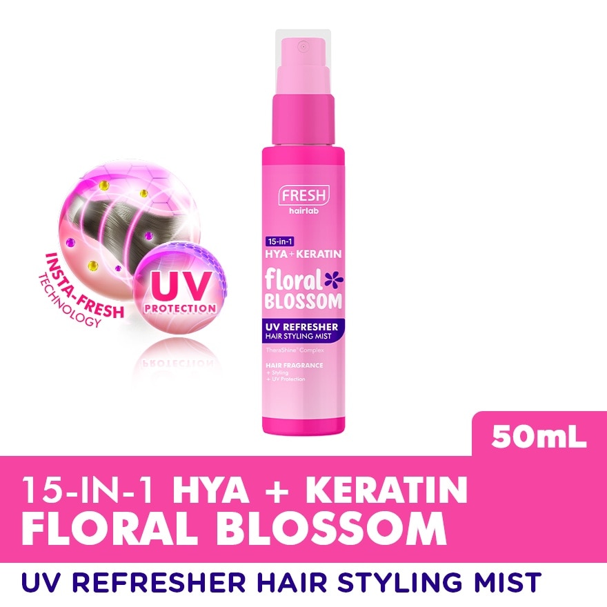 15 in 1 Hya+Keratin Floral Blossom UV Refresher Hair Styling Mist 50mL