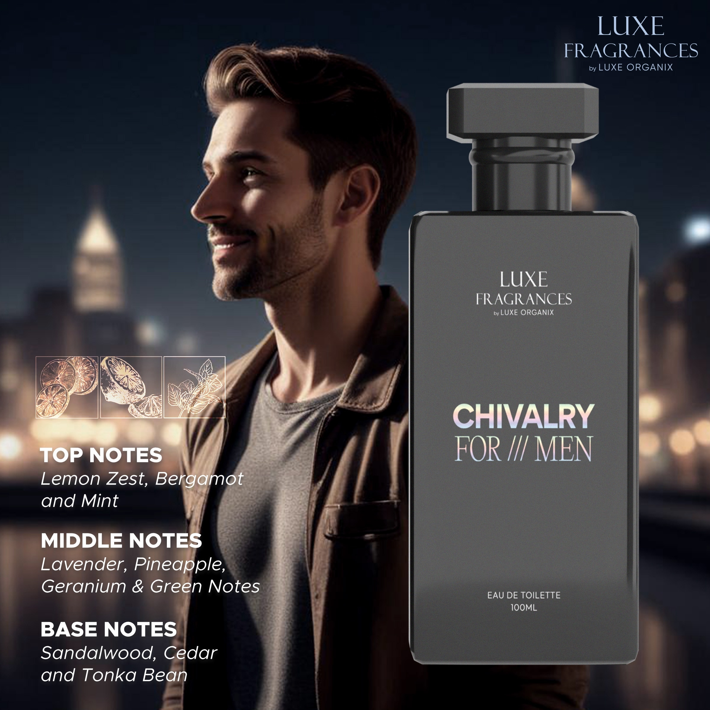 LUXE ORGANIX Fragrances Chivalry for Men Eau de Toilette 100ml