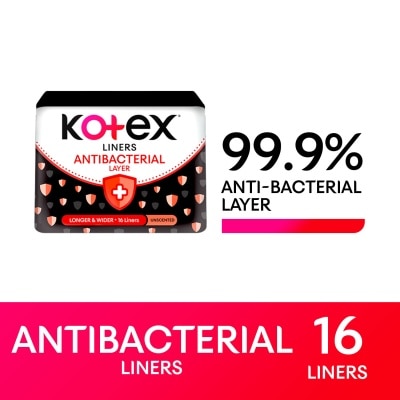KOTEX KOTEX Antibac Longer + Wider Antibac Liners 16s