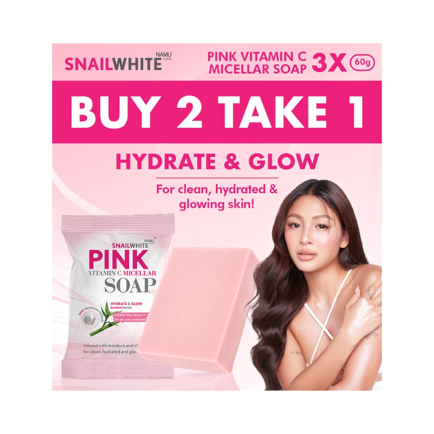 Buy 2 Get 1 Snailwhite Pink Vitamin C Micellar Soap 60G