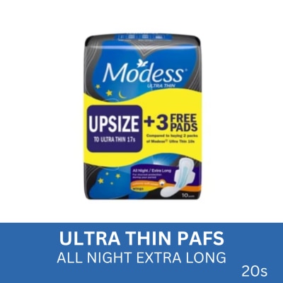 MODESS, MODESS Ultra Thin All Night Upsizing 20s | Watsons Philippines