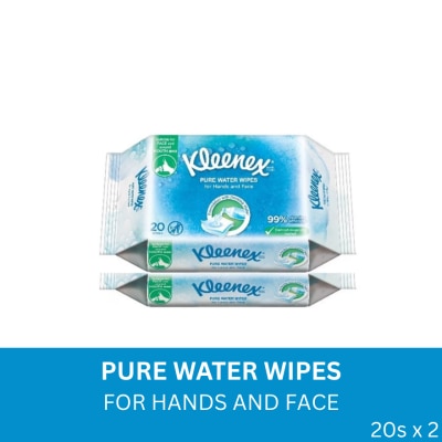 KLEENEX KLEENEX PURE WATER WIPES 20 PULLS X 2