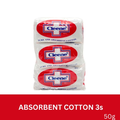 CLEENE CLEENE ABSORBENT COTTON 50G 3S