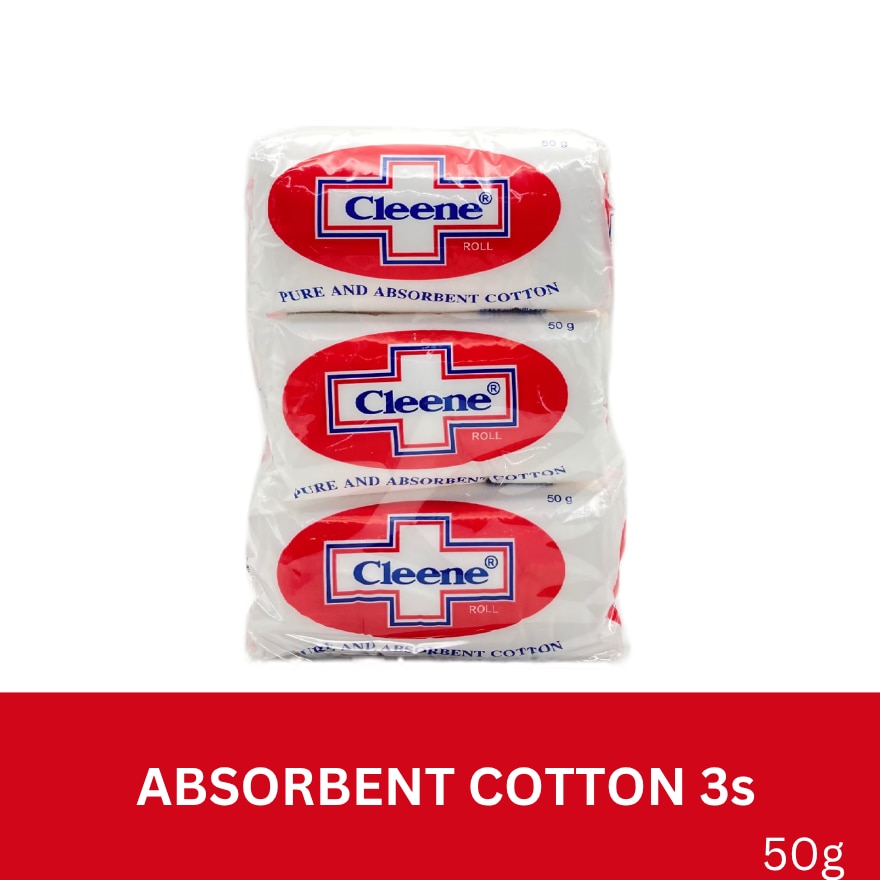 CLEENE ABSORBENT COTTON 50G 3S