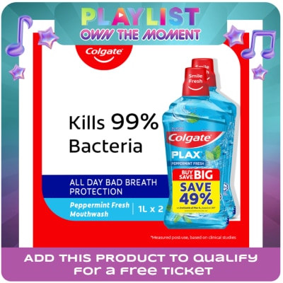 COLGATE - Colgate Plax Peppermint Mouthwash 1Lx2 Value Pack