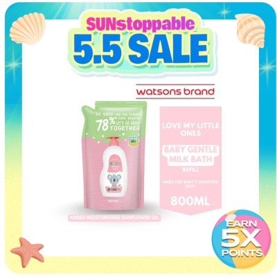 WATSONS - WATSONS Gentle Baby Bath Refill 800ml