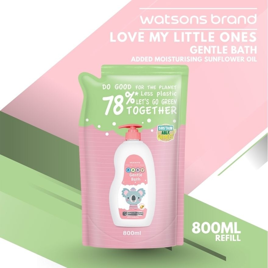 WATSONS Gentle Baby Bath Refill 800ml