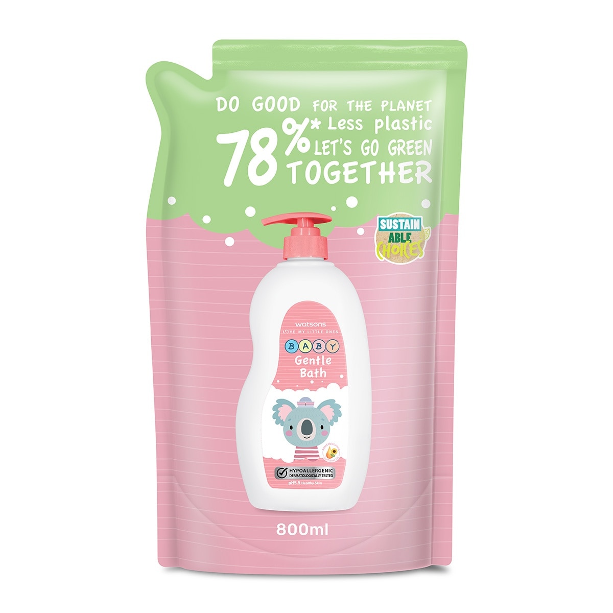 WATSONS Gentle Baby Bath Refill 800ml