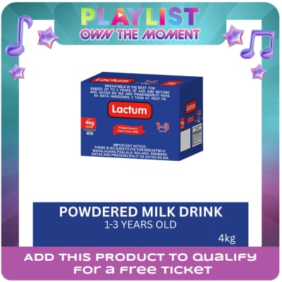LACTUM 1 TO 3 - Plain Milk Supplement Powder  for 1-3 Years Old 4kg