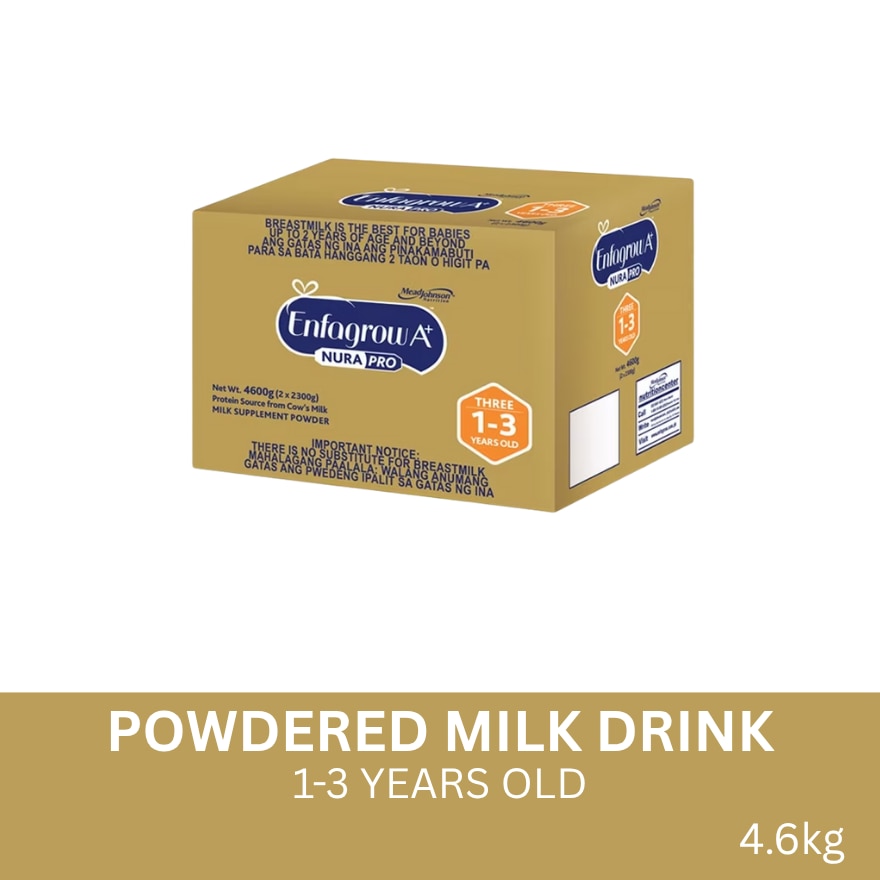 ENFAGROW A+ Three Nurapro Milk Supplement Powder for 1-3 Years Old 4.6kg.