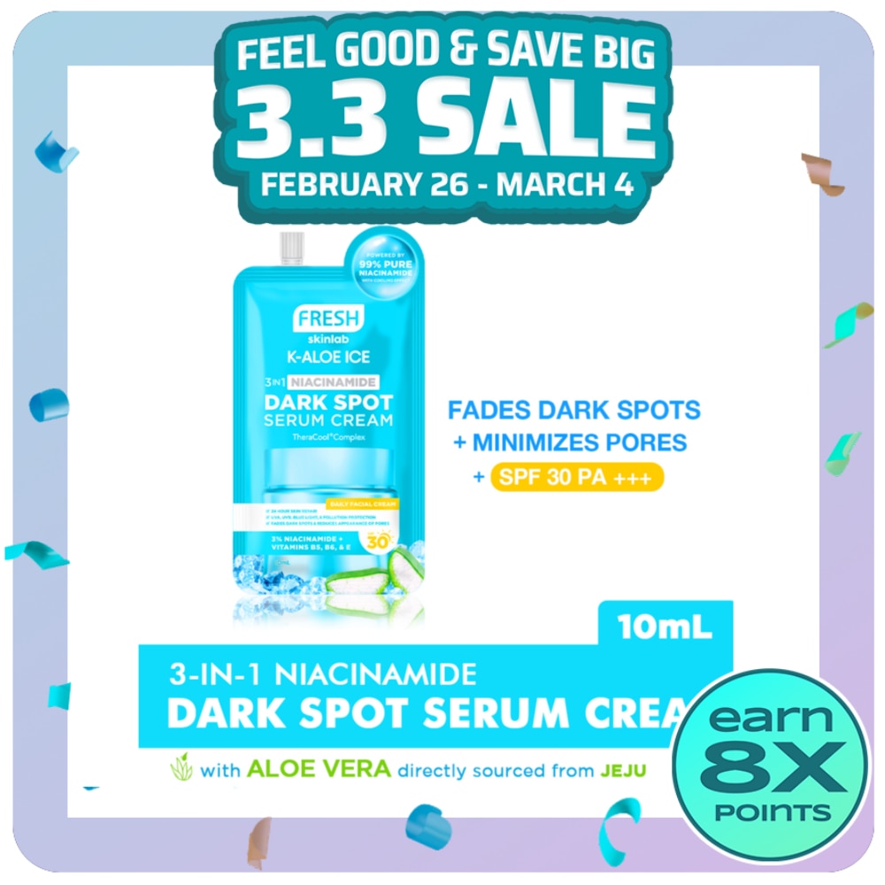 FRESH Skinlab K-Aloe Ice 3 in 1 Niacinamide Dark Spot Serum Cream SPF 30 10ml