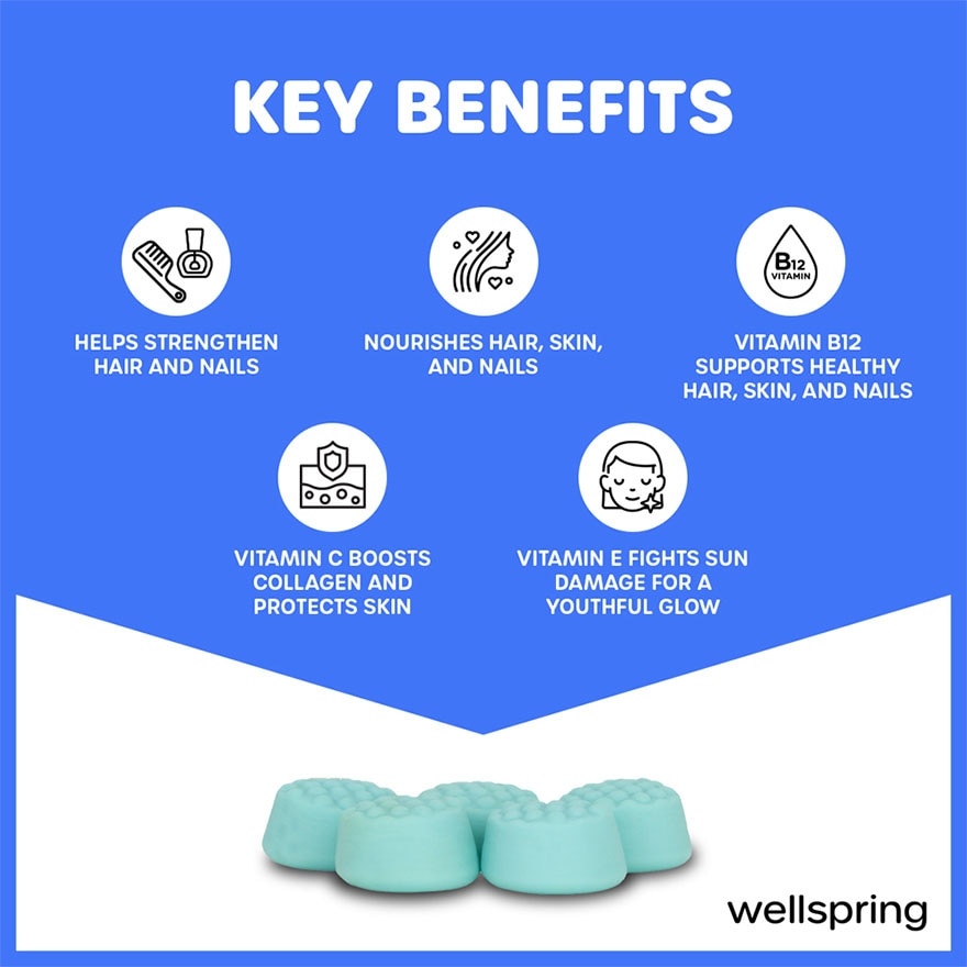 WELLSPRING Biotin With Vitamin A & E Gummies 30s