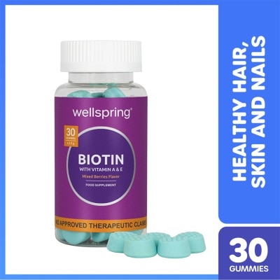 WELLSPRING WELLSPRING Biotin With Vitamin A & E Gummies 30s
