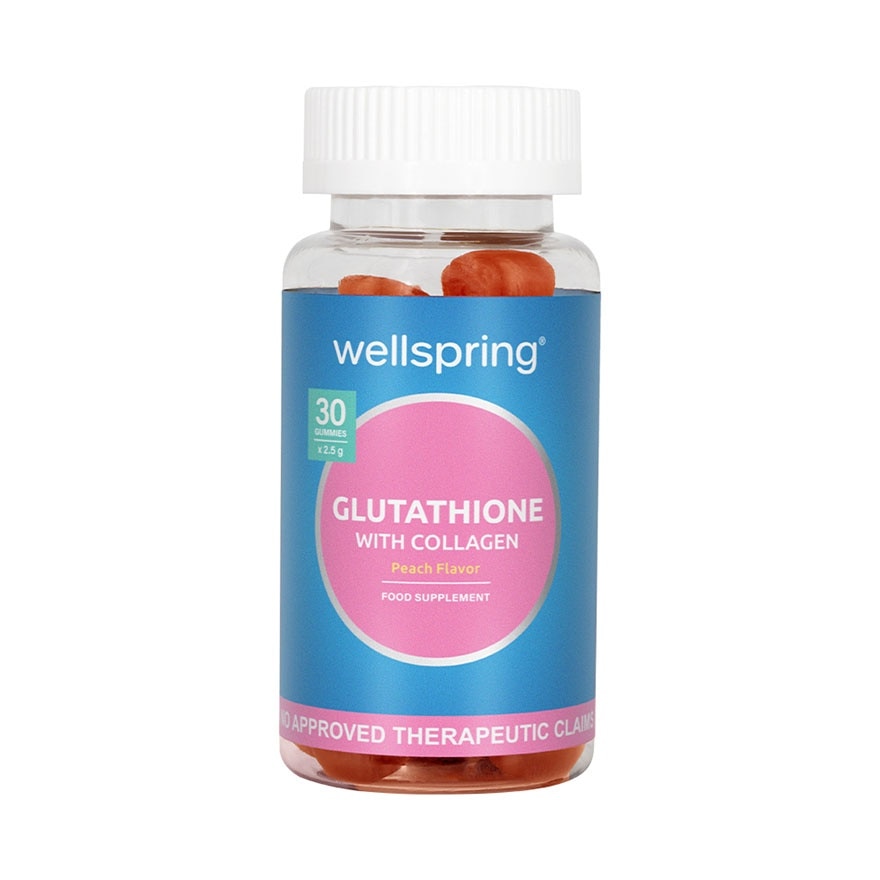 WELLSPRING Glutathione With Collagen Peach Flavor Gummies 30s
