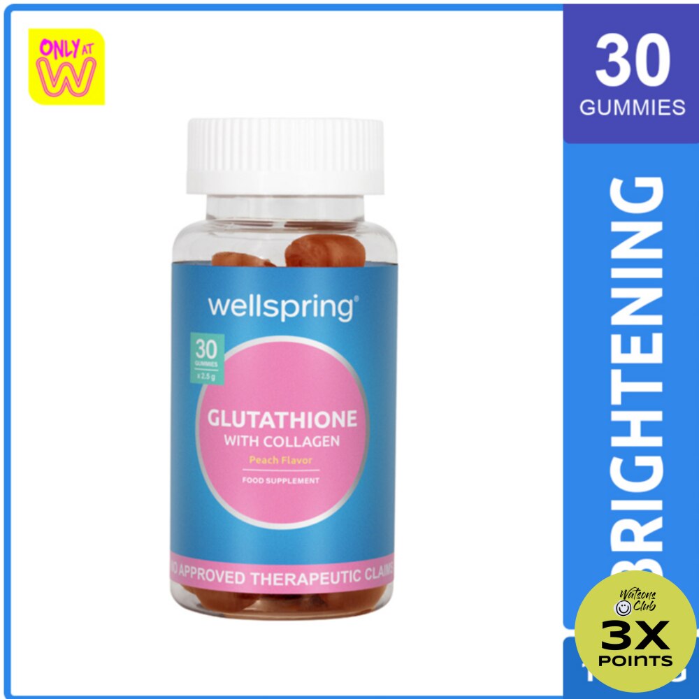 WELLSPRING Glutathione With Collagen Peach Flavor Gummies 30s
